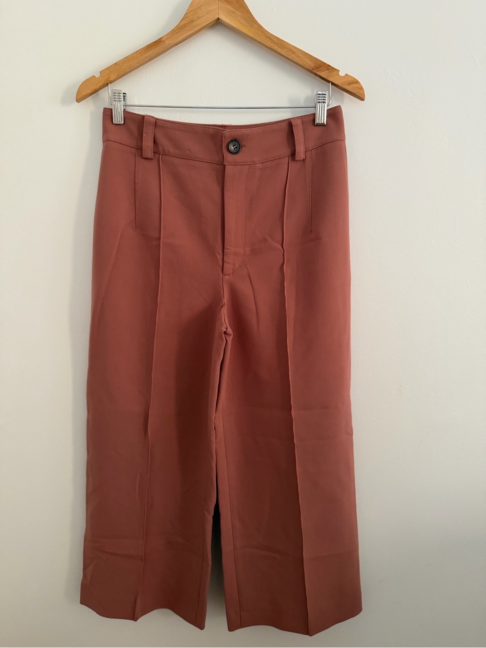 Zara Women’s Wide-Leg Dress Pants in Terracotta